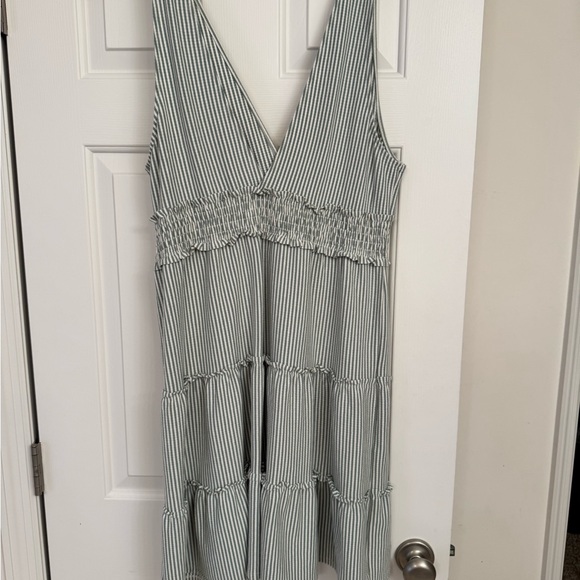 American Eagle Striped Sleeveless Tiered Dress - Picture 4 of 6